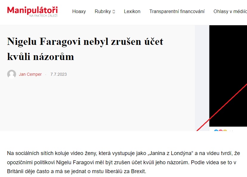 Screen původního článku na Manipulatori.cz Screen původního článku na Manipulatori.cz