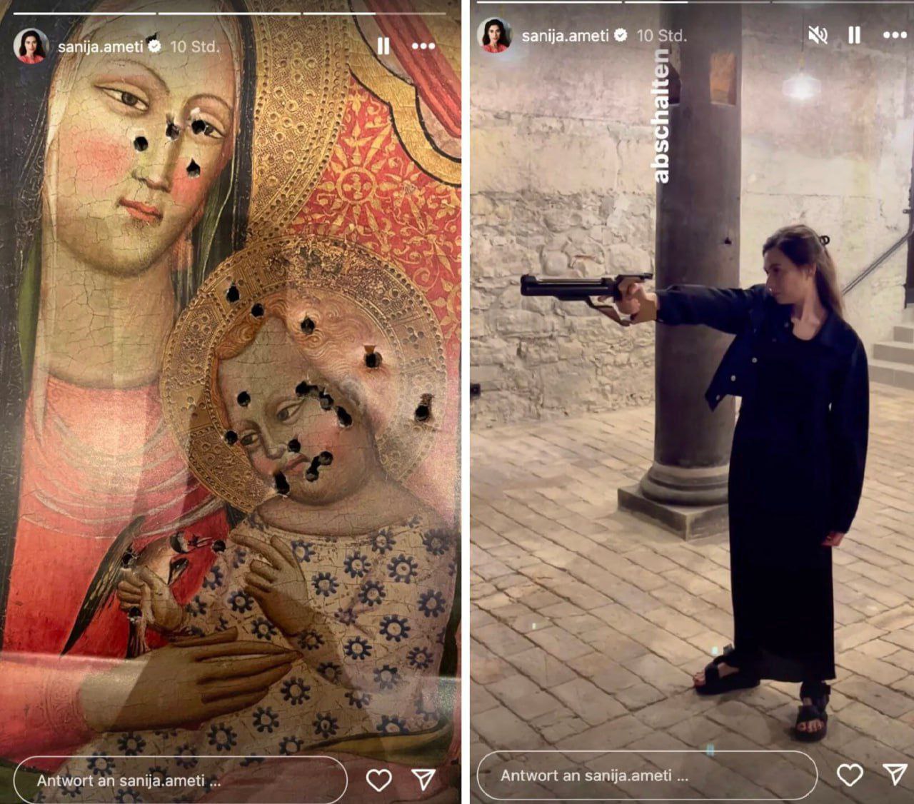 Politička strany zelených a  influencerka ze Švýcarska hanobí ikonu Matky Boží s Ježíškem